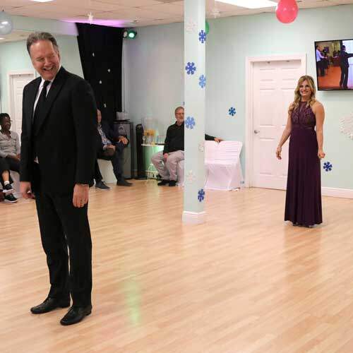 A wedding couple's first dance